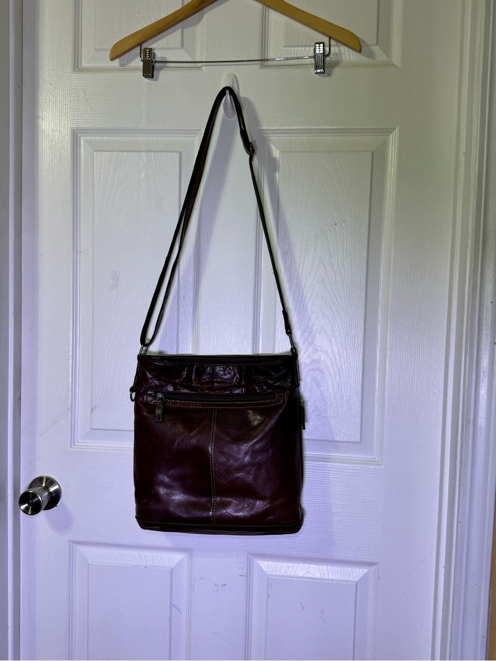 Vintage Jack Georges Genuine Brown Leather Crossbody Messenger Bag